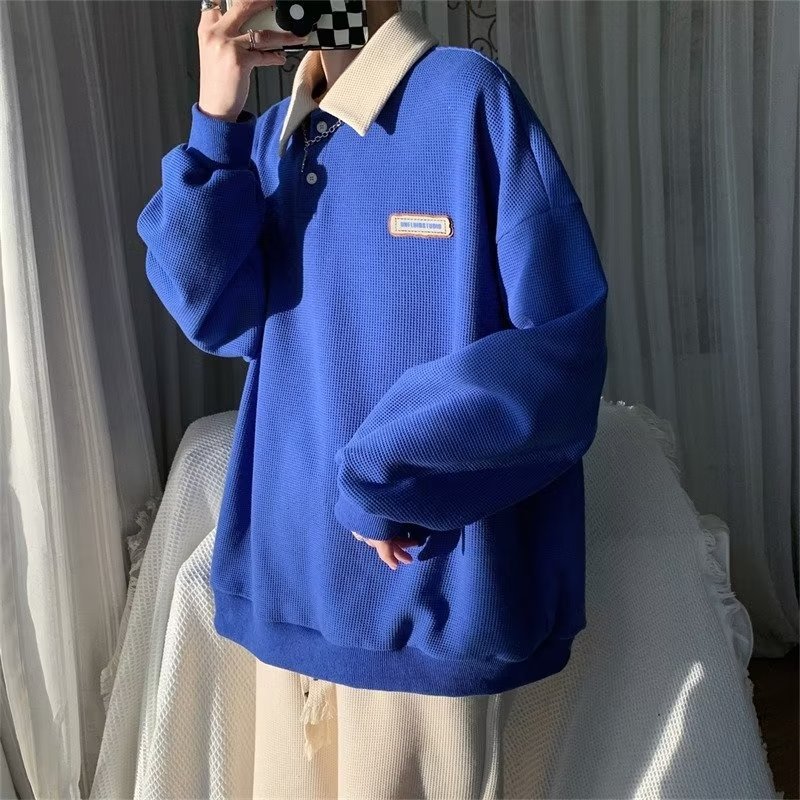 Áo sweater polo Dáng Rộng Phong Cách Hàn Quốc Thời Trang Mùa Thu Cho Nam