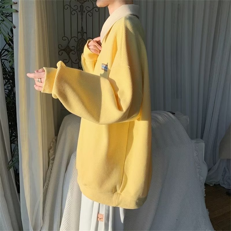 Áo sweater polo Dáng Rộng Phong Cách Hàn Quốc Thời Trang Mùa Thu Cho Nam