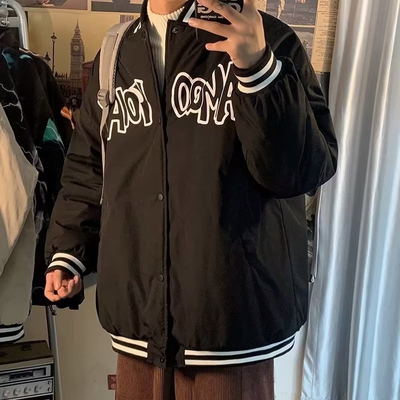 Áo Khoác Bóng Chày Dáng Rộng Phong Cách Đường Phố Nhật Bản Thời Trang Mùa Thu Cho Nam Phù Hợp
