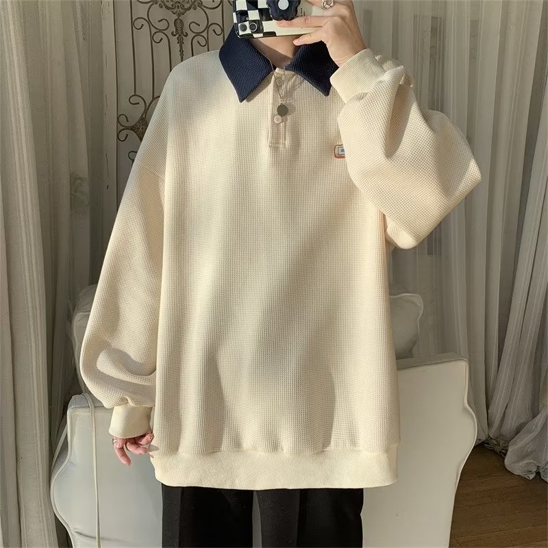 Áo sweater polo Dáng Rộng Phong Cách Hàn Quốc Thời Trang Mùa Thu Cho Nam