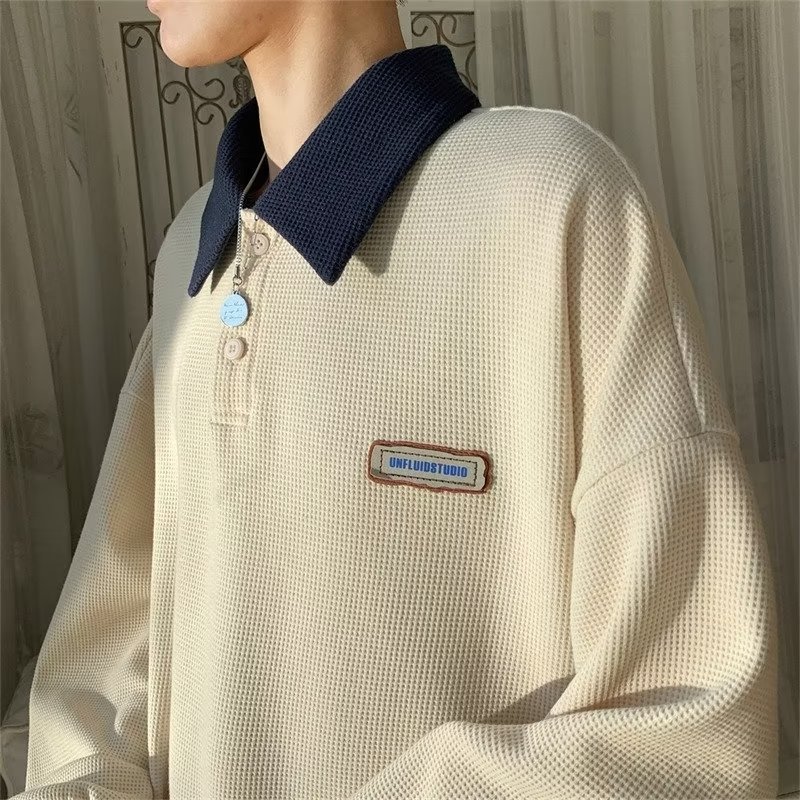 Áo sweater polo Dáng Rộng Phong Cách Hàn Quốc Thời Trang Mùa Thu Cho Nam