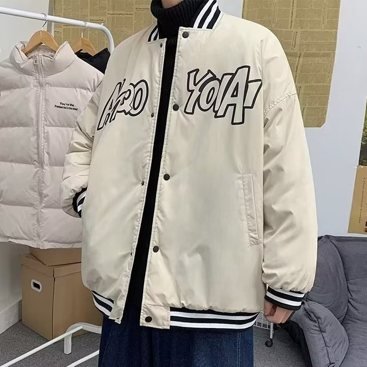 Áo Khoác Bóng Chày Dáng Rộng Phong Cách Đường Phố Nhật Bản Thời Trang Mùa Thu Cho Nam Phù Hợp