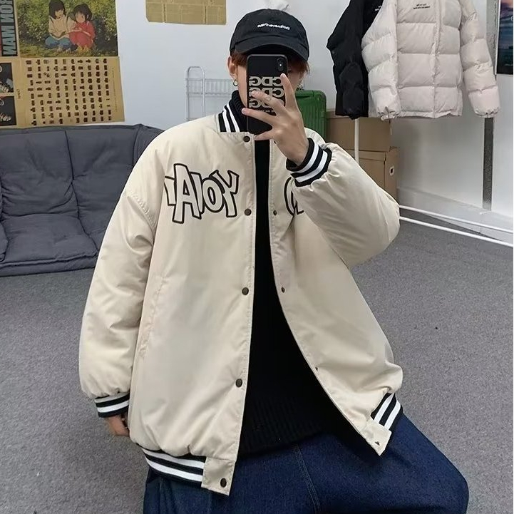 Áo Khoác Bóng Chày Dáng Rộng Phong Cách Đường Phố Nhật Bản Thời Trang Mùa Thu Cho Nam Phù Hợp