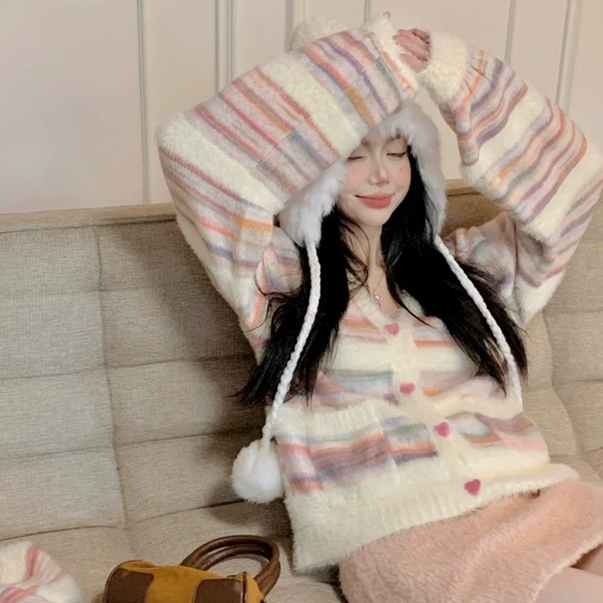 Queena Áo Len áo khoác cardigan áo cardigan Thời trang hàn quốc A91K5TU 34Z230823