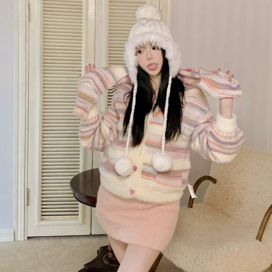 Queena Áo Len áo khoác cardigan áo cardigan Thời trang hàn quốc A91K5TU 34Z230823