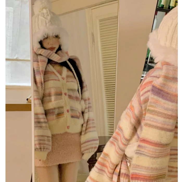 Queena Áo Len áo khoác cardigan áo cardigan Thời trang hàn quốc A91K5TU 34Z230823