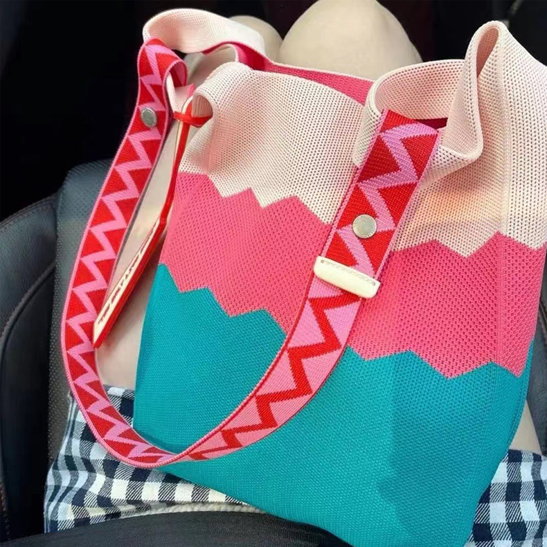 Túi Xách Đan Len Nhiều Màu Sắc Thời Trang Xuân Hè Mới Cho Nữ