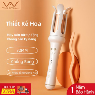 Máy uốn tóc tự động Vivid & Vogue 32mm Máy uốn tóc chống bỏng thiết kế hình hoa Sắt VAV217