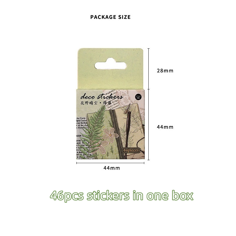 Bộ 46 Miếng Dán Hoa Nhiều Màu Sắc Trang Trí album Nhật Ký c7095