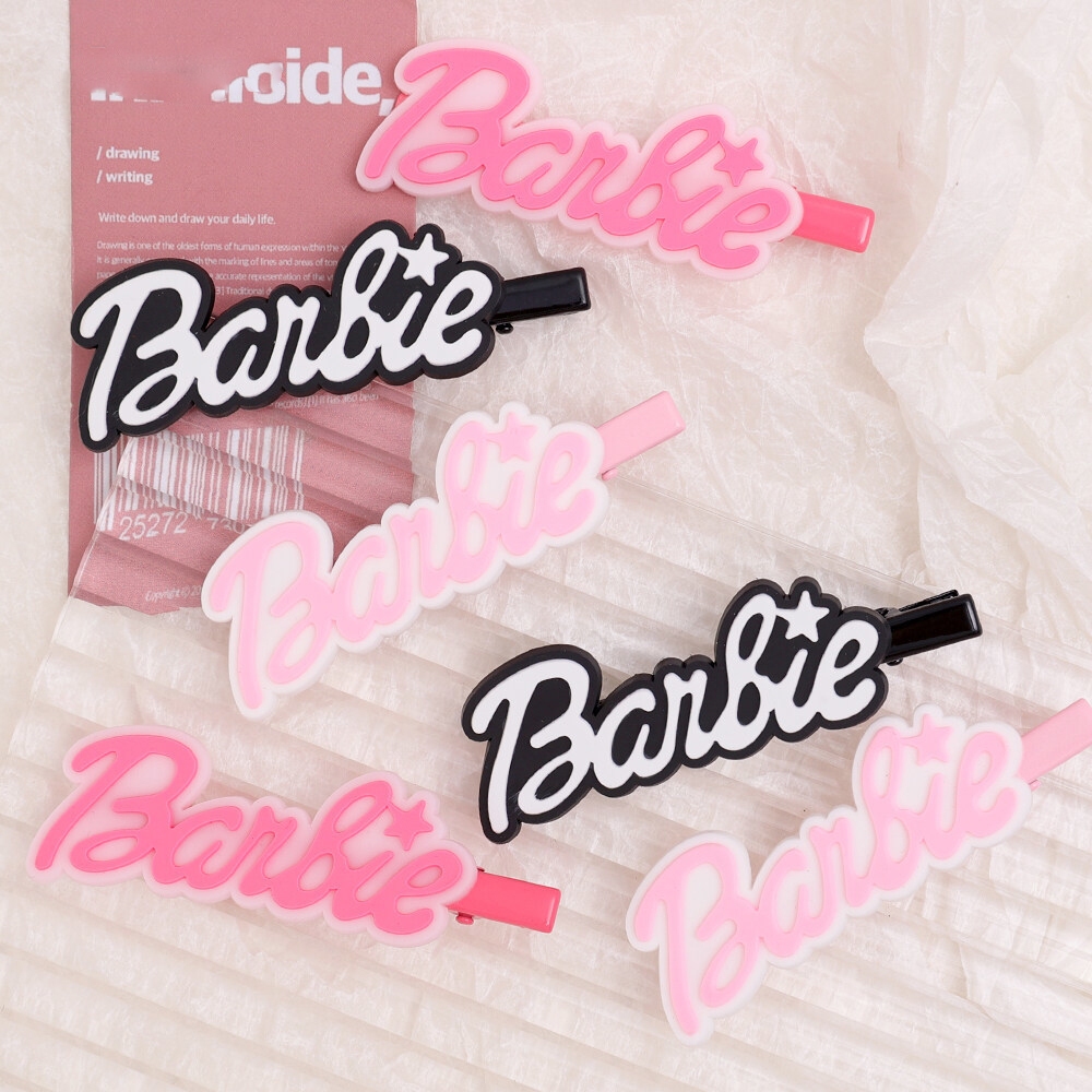 Dễ Thương Kẹp Tóc Lông Nhung Hình Chữ Cái Công Chúa barbie Màu Hồng Xinh Xắn Cho Nữ