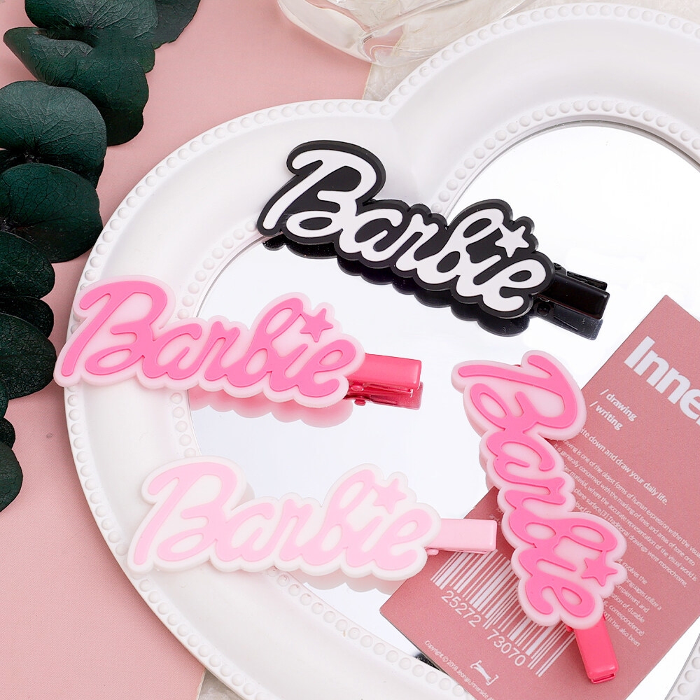 Dễ Thương Kẹp Tóc Lông Nhung Hình Chữ Cái Công Chúa barbie Màu Hồng Xinh Xắn Cho Nữ