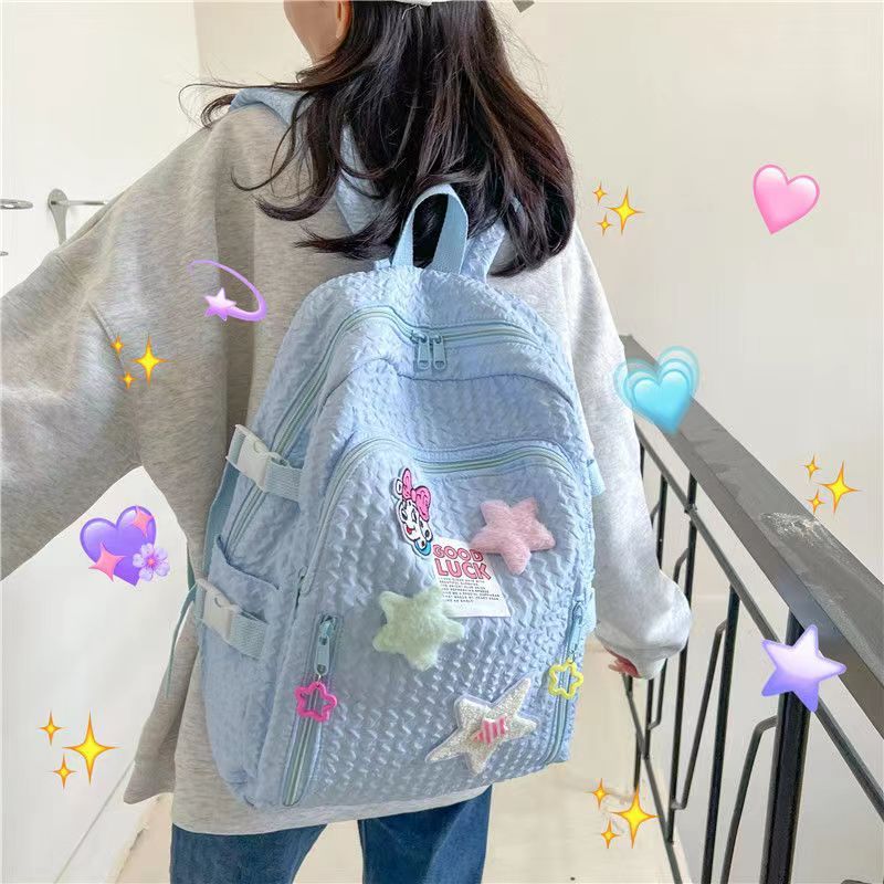 Ba Lô Màu Trơn Dễ Thương Phong Cách Hàn Quốc Cho Nữ