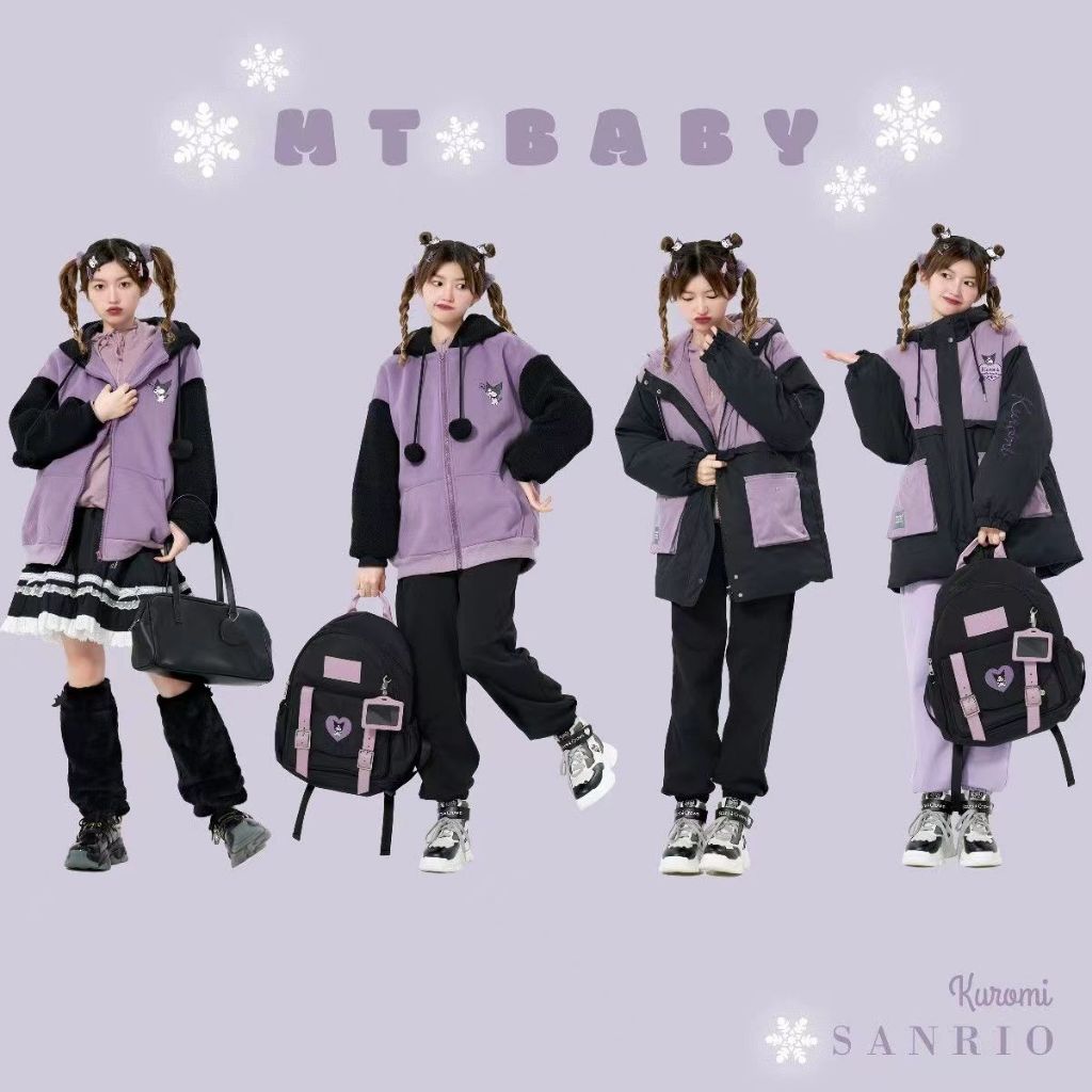 Balo Canvas Kuromi Honey Sanrio Chính Hãng FSYC Họa Tiết Chú Chó Cinnamon Melody Cho Bé Gái