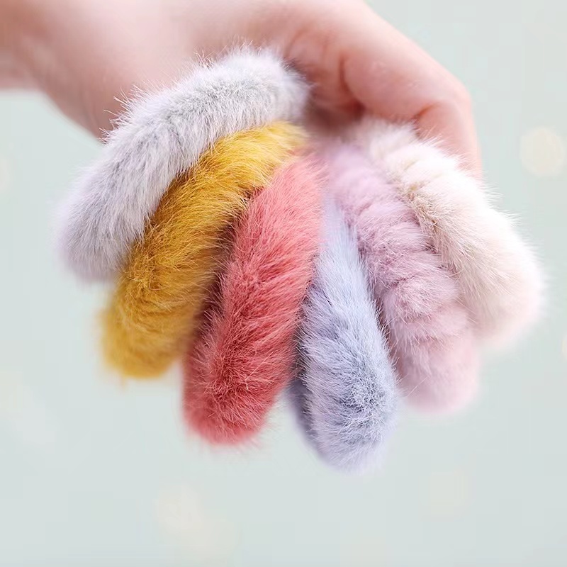 Dây Buộc Tóc Đuôi Ngựa Co Giãn Màu Đen Không Đường May Cho Nữ