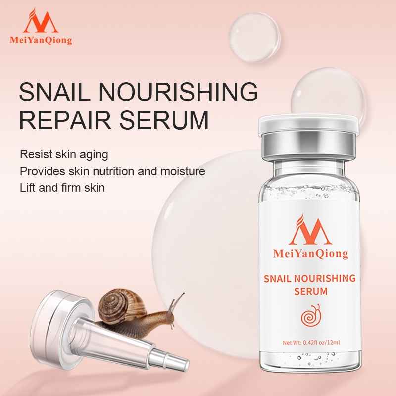 Serum Dưỡng Phục Hồi Tinh Chất Ốc Sên MeiYanQiong 12ml Dưỡng Trắng Da Và Thu Nhỏ Lỗ Chân Lông Cải Thiện Vết Thâm Lõm Snail Repair Serum 12ML