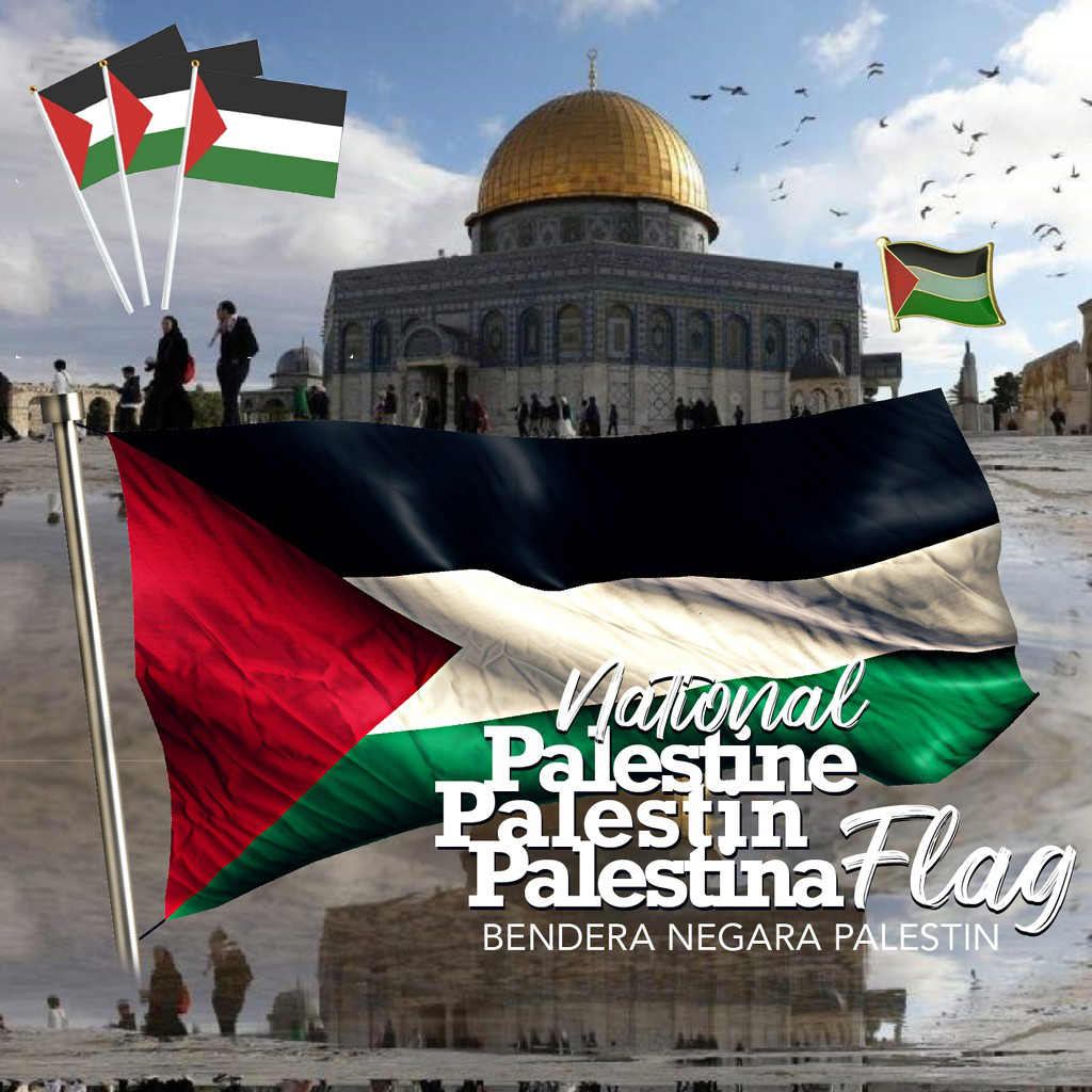 Cờ palestine Sống Động Bằng Vải Bạt Và Không Phai Màu Và Hai Đường Khâu Biendera palestin polyester Với Đồng Thau