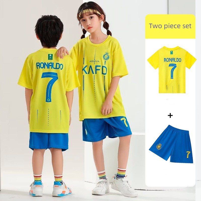 Bộ áo bóng đá trẻ em 23 / 24 CR7 Al-Nassr Soccer Kit