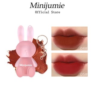  Son Môi Kèm Móc Khóa Thỏ Dễ Thương GEGEBEAR nhám mờ độc đáo Đất sét son kem bùn nude đỏ nâu son tint không thấm nước lâu trôi chống dính cốc son tint 