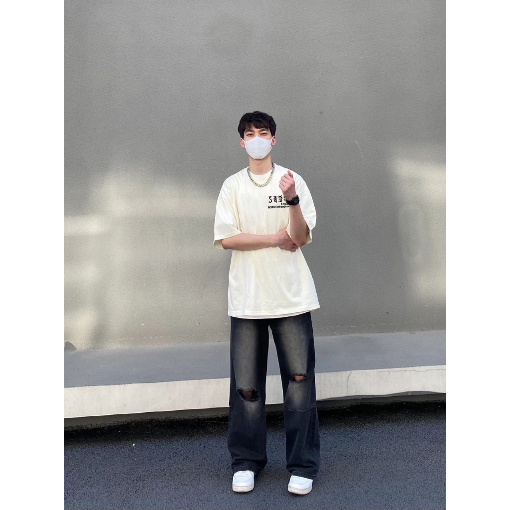 Áo Thun cotton Tay Ngắn Dáng Rộng In Hình Quả Lê Thời Trang hip hop