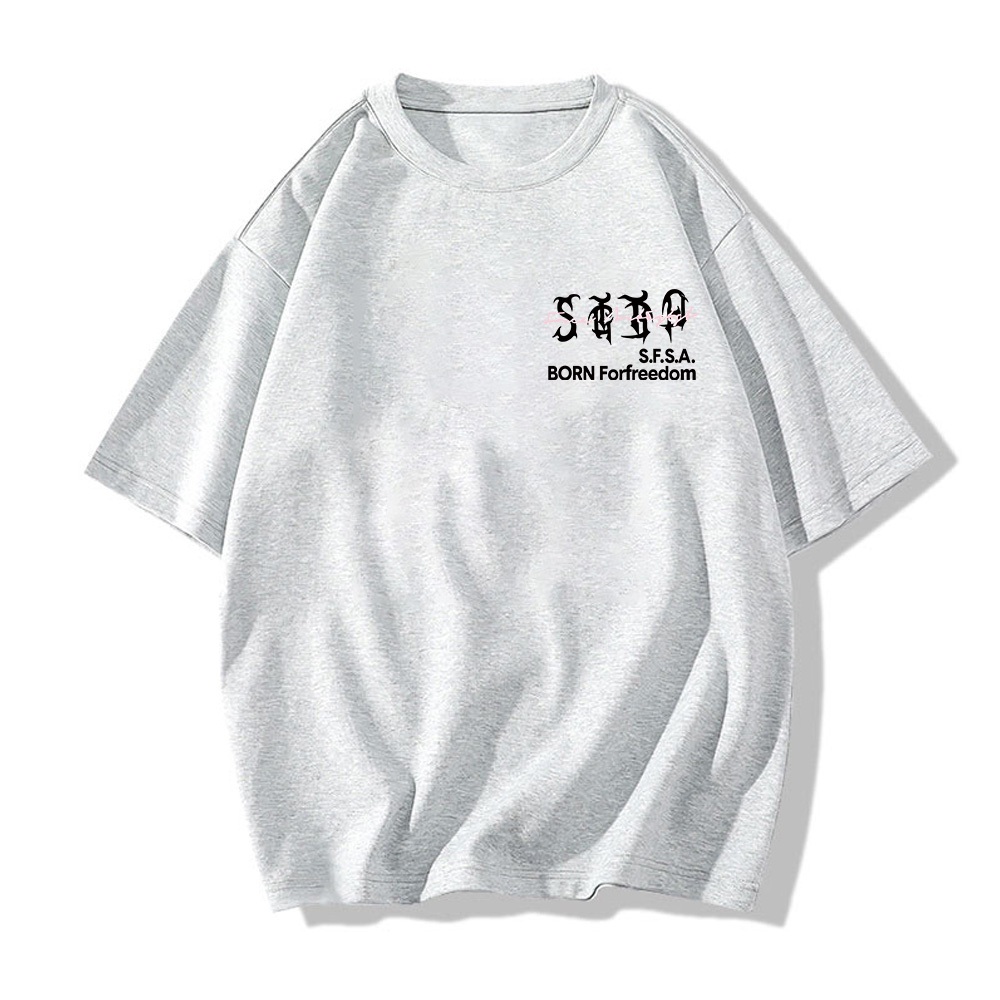 Áo Thun cotton Tay Ngắn Dáng Rộng In Hình Quả Lê Thời Trang hip hop