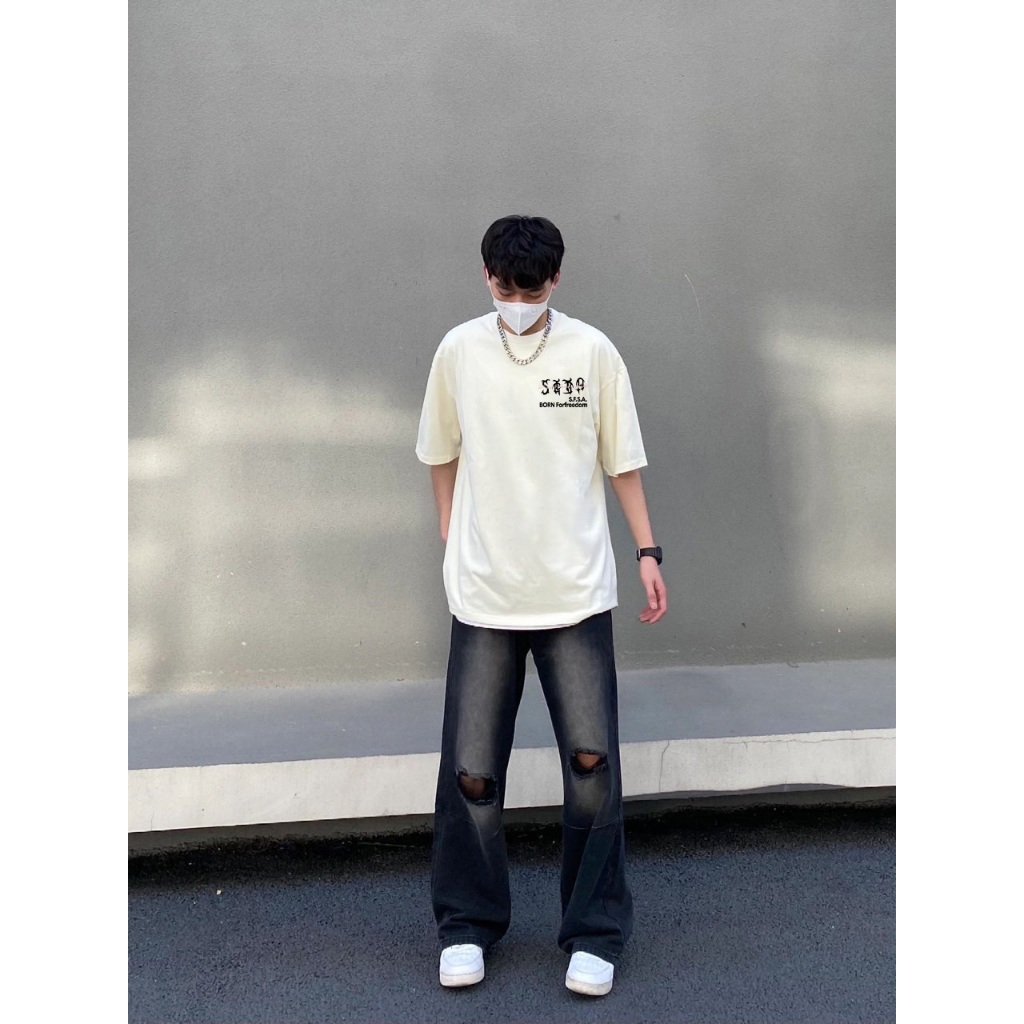 Áo Thun cotton Tay Ngắn Dáng Rộng In Hình Quả Lê Thời Trang hip hop