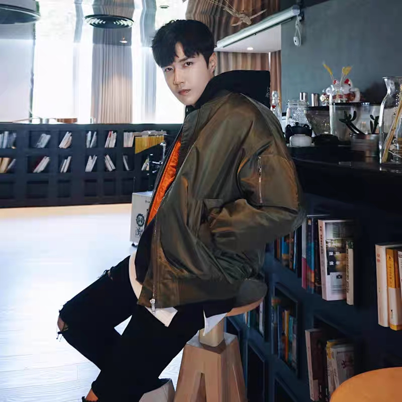 Áo Khoác Bóng Chày Dáng Rộng Thêu Chữ Phong Cách Đường Phố Mỹ Cho Nam