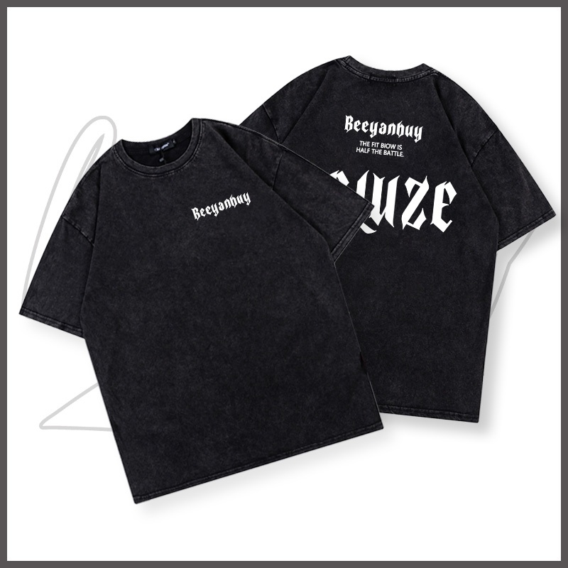 Áo thun nam local brand BEEYANBUY Y0497 100% cotton wash vintage cơ bản tay ngắn unisex ulzzang