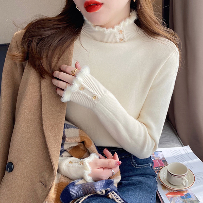 YAYUAN Áo len dài tay nữ dày lót | BigBuy360 - bigbuy360.vn