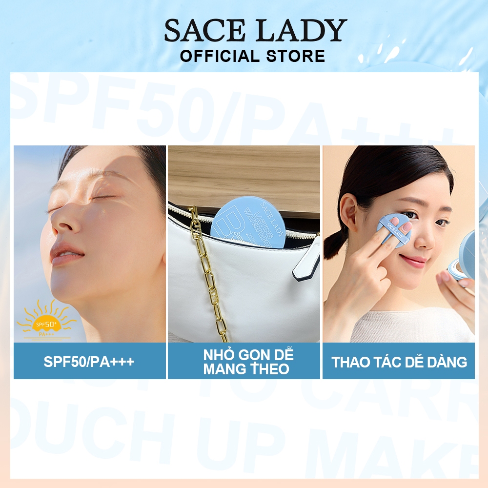 BB Cushion SACE LADY lâu trôi chống thấm nước trang điểm mặt SPF50/PA+++