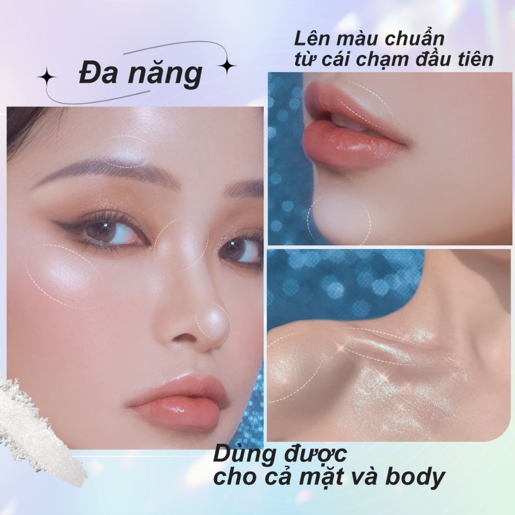 Phấn bắt sáng SACE LADY mỏng nhẹ tạo hiệu ứng 3D lên màu chuẩn trang điểm cho mặt