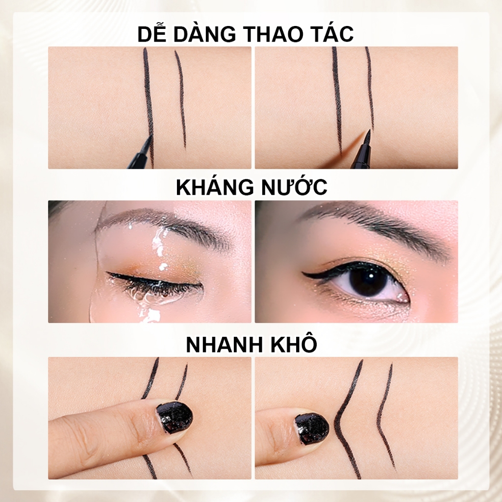 Bút kẻ mắt SACE LADY dạng lỏng lâu trôi không thấm nước trang điểm mắt 1.2ml