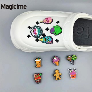 Magicime Giày Đục Lỗ Bằng pvc Trang Trí Hoa Và Khóa Có Thể Tháo Rời