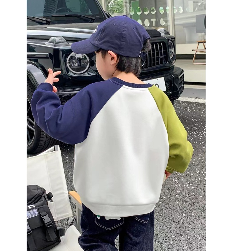 Áo Nỉ Dài Tay Form Rộng Thời Trang Năng Động Cho Bé Trai