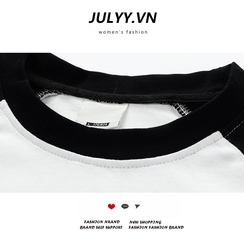 Áo Thun raglan Tay Dài Dáng Rộng Chất Liệu cotton In Họa Tiết Ngôi Sao Thời Trang Xuân Thu Cho Nữ