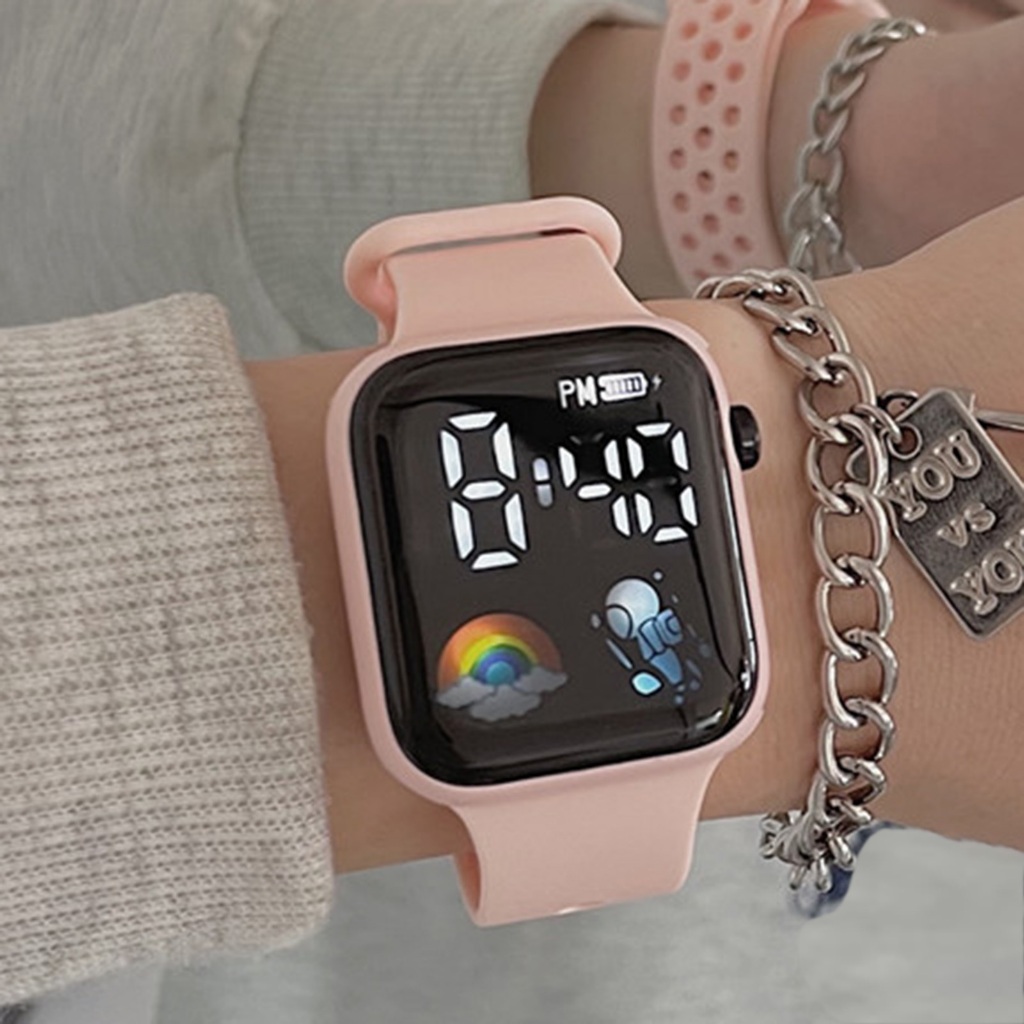 Đồng Hồ Đeo Tay Điện Tử led Dây silicone Cho Cặp Đôi