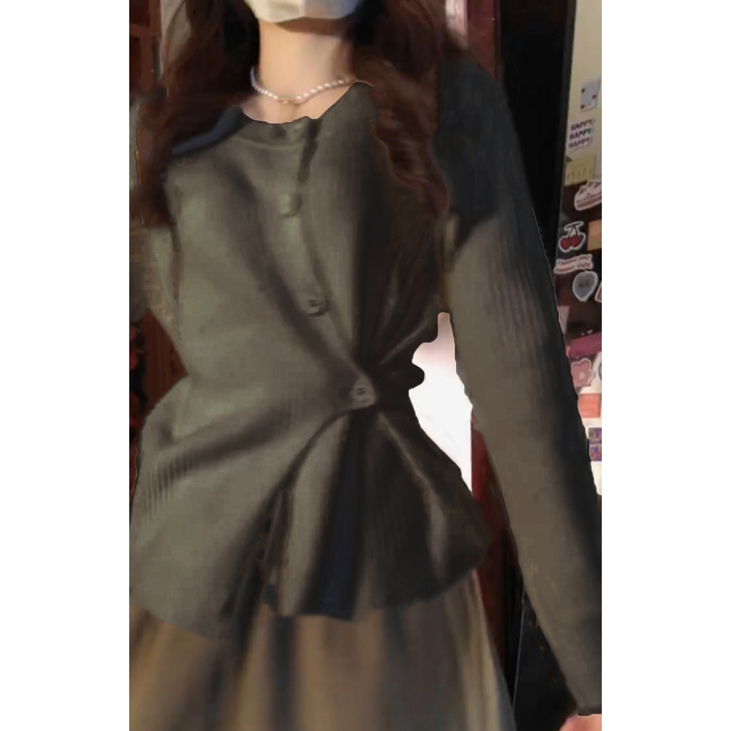 Áo cardigan Dệt Kim Tay Dài Chiết Eo Thời Trang Cho Nữ