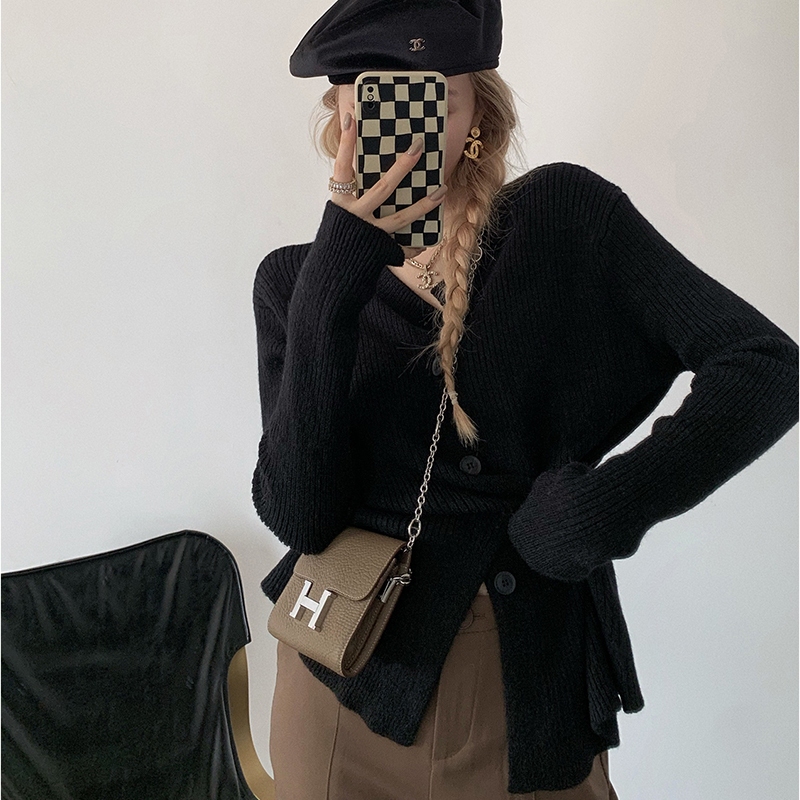 Áo cardigan Dệt Kim Tay Dài Chiết Eo Thời Trang Cho Nữ