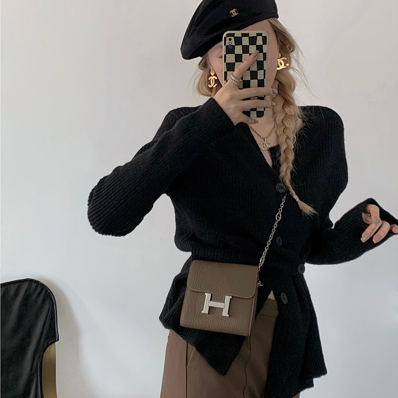 Áo cardigan Dệt Kim Tay Dài Chiết Eo Thời Trang Cho Nữ