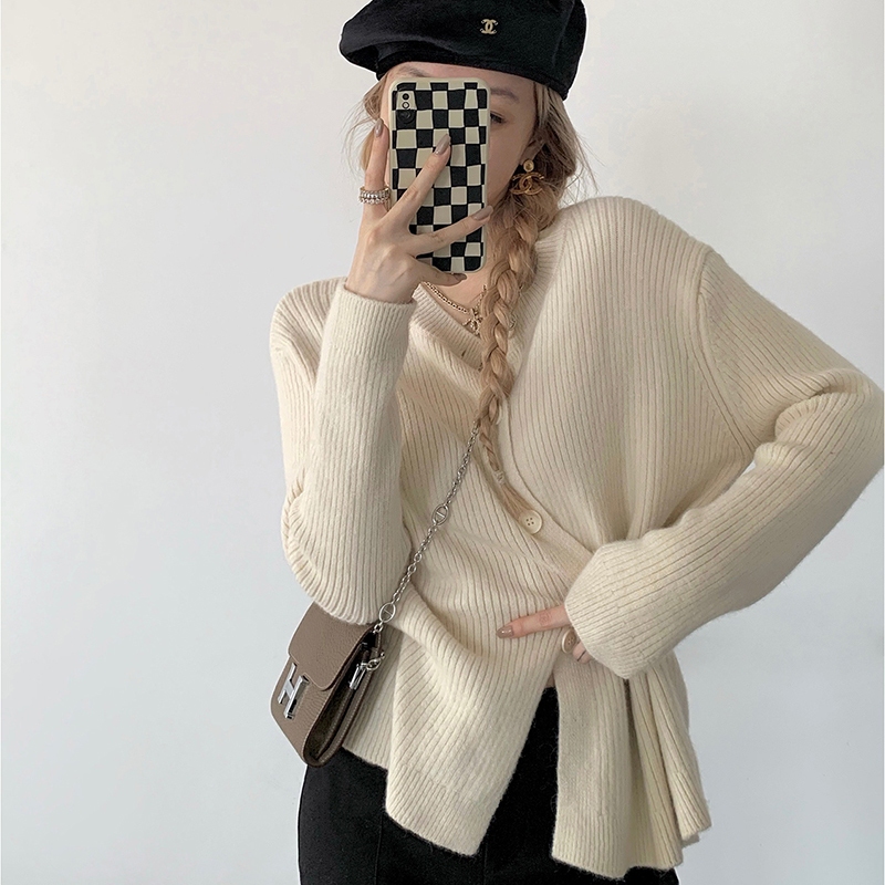 Áo cardigan Dệt Kim Tay Dài Chiết Eo Thời Trang Cho Nữ