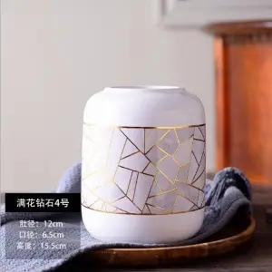 Mori Bình Hoa Bằng Sứ Trắng Họa Tiết Vân Đá Cẩm Thạch / Rùa Sau Lưng