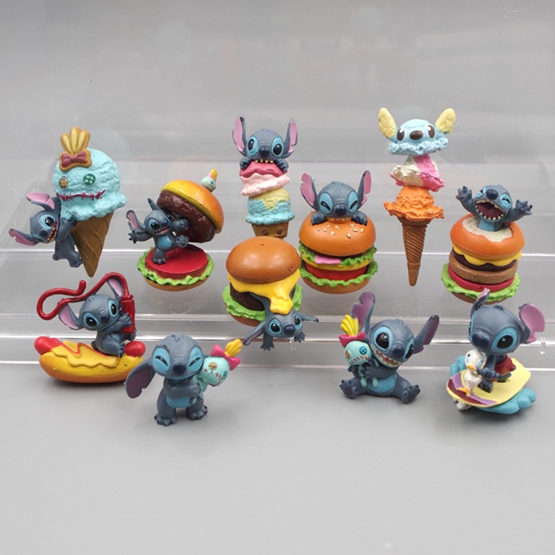 1 Mô Hình Nhân Vật Hoạt Hình disney lilo & stitch koala Hamburger hot dog Phiên Bản q Bằng pvc