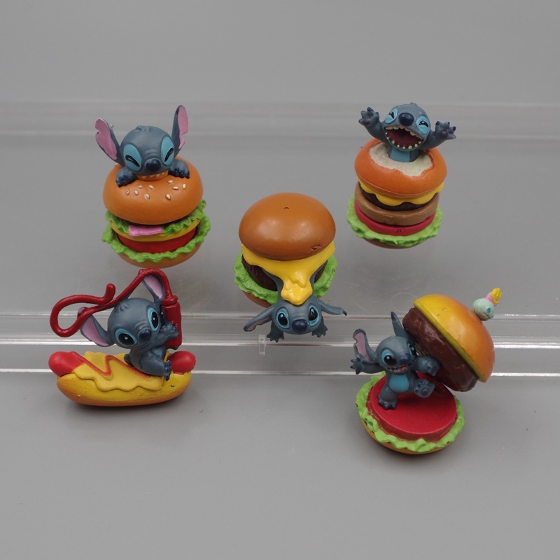 1 Mô Hình Nhân Vật Hoạt Hình disney lilo & stitch koala Hamburger hot dog Phiên Bản q Bằng pvc
