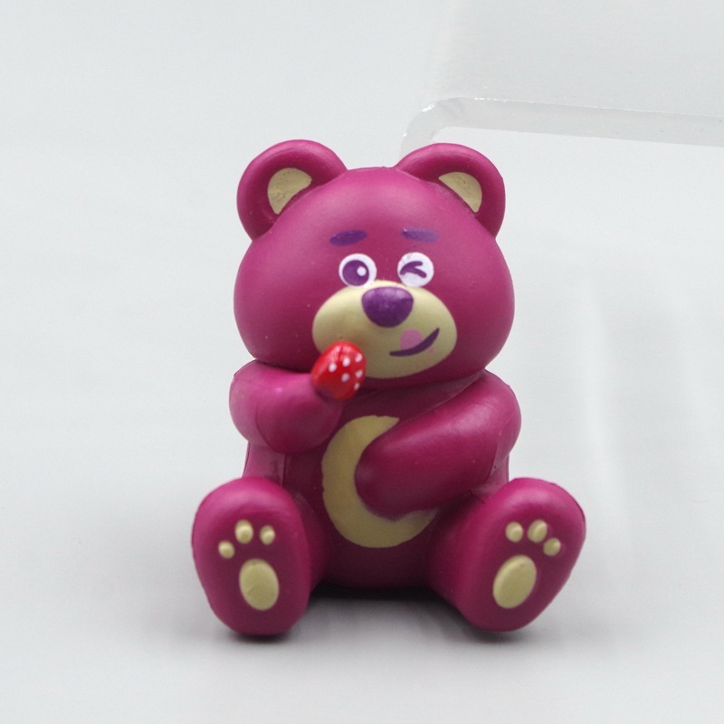 DISNEY 1 Mô Hình Nhân Vật lotso Dâu Tây / Gấu Bằng pvc Dễ Thương Dùng Trang Trí Bánh Kem