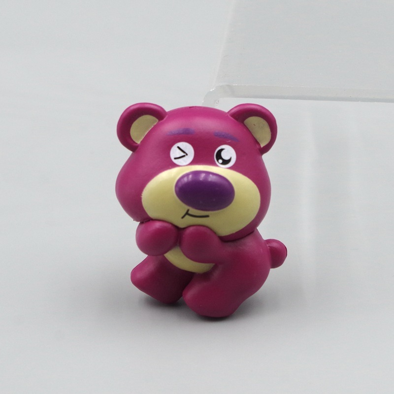 DISNEY 1 Mô Hình Nhân Vật lotso Dâu Tây / Gấu Bằng pvc Dễ Thương Dùng Trang Trí Bánh Kem