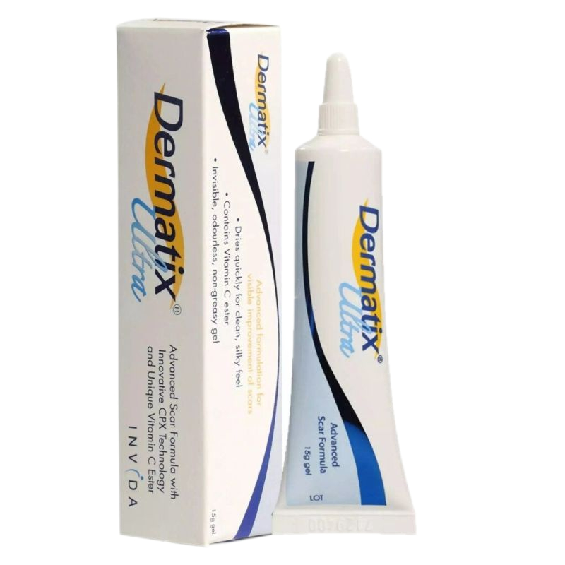 DERMATIX Kem silicone gel Hỗ trợ giảm sẹo Hoa Kỳ Kem Giảm Sẹo Lồi, Sẹo Phẫu Thuật, Sẹo Thâm Do Mụn, Rạn Da 15g
