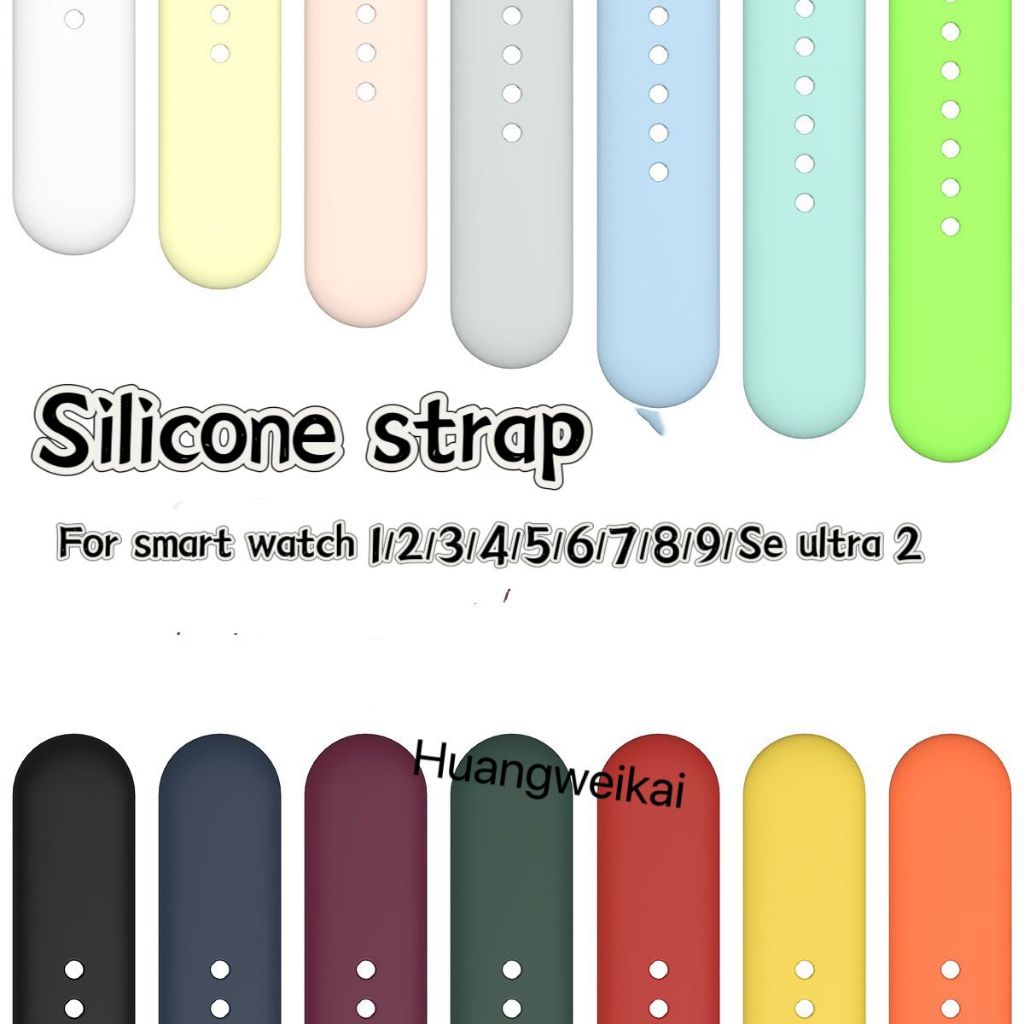 Dây đeo silicon cho đồng hồ thông minh 2 3 4 5 6 7 8 9 S10 ultra2 se dây mềm đồng hồ thông minh t500