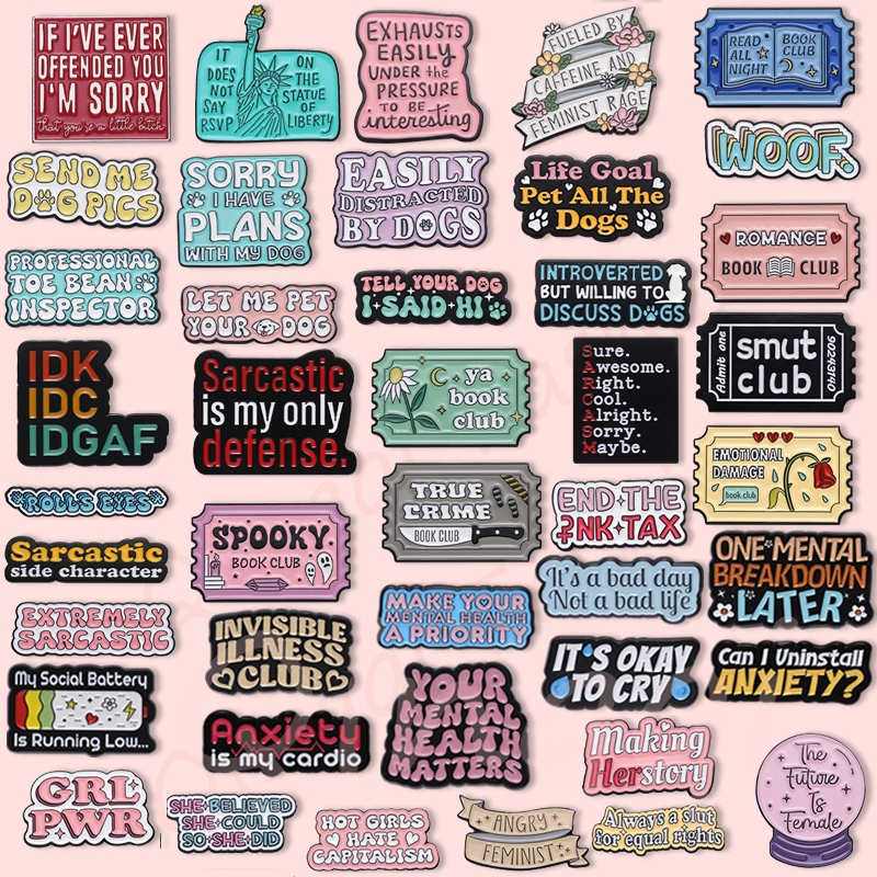 Hoạt Hình Trâm Cài Áo Hình Câu Trích Dẫn Nhiều Màu Sắc Vui Nhộn Cho Bạn Bè