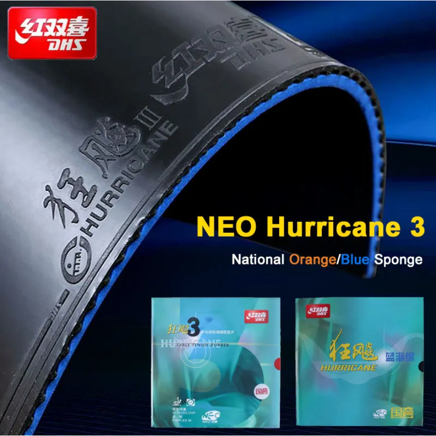 Chính Hãng DHS Neo Hurricane 3 Quốc Gia Bóng Bàn Cao Su Cam Bọt Biển Xanh Bọt Biển Chuyên Nghiệp Bón