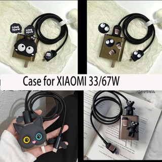 Bộ sạc 4IN1 Protecto Grey TPU tương thích cho xiaomi 67w 33w Red mi 45w note14 Vỏ sạc Cáp cuộn XIAOMI11 Youth10 Red mi K40 / K40 Pro / K40 Pro + / Red mi K30 Pro 10x Pro