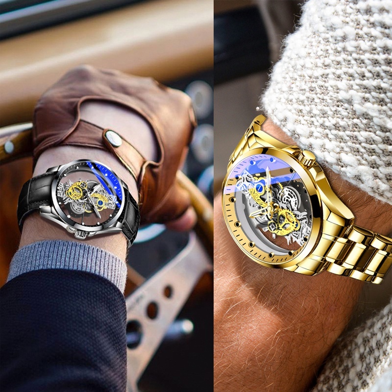 Đồng Hồ Cơ Tự Động Trong Suốt Hai Mặt Cho Nam